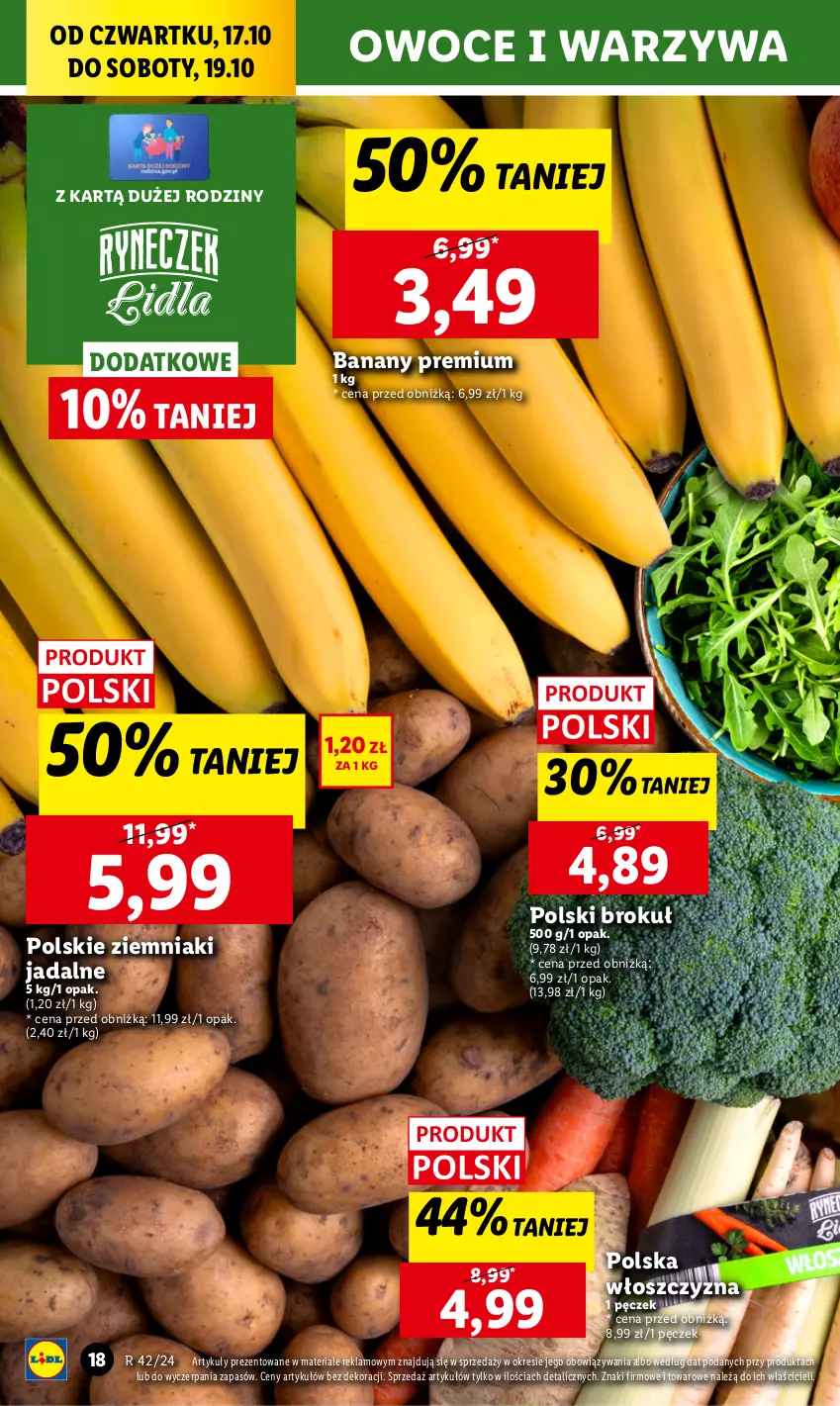 Gazetka promocyjna Lidl - GAZETKA - ważna 17.10 do 19.10.2024 - strona 24 - produkty: Banany, Chleb, Owoce, Ser, Warzywa, Ziemniaki