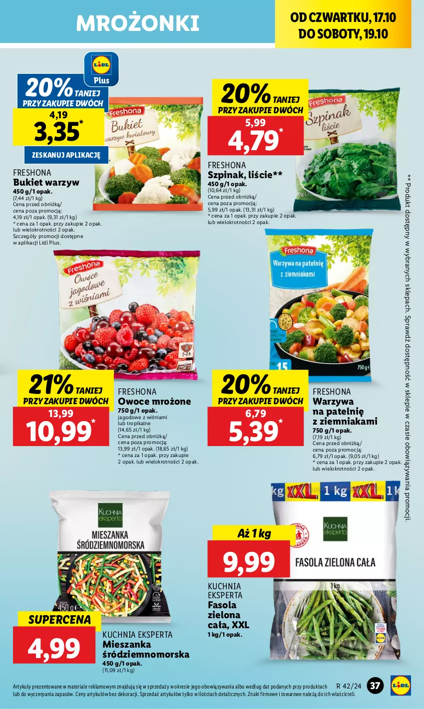 Gazetka promocyjna Lidl - GAZETKA - ważna 17.10 do 19.10.2024 - strona 45 - produkty: Bukiet, Bukiet warzyw, Fa, Fasola, Kuchnia, Owoce, Szpinak, Warzywa