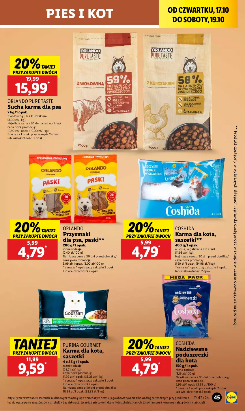 Gazetka promocyjna Lidl - GAZETKA - ważna 17.10 do 19.10.2024 - strona 53 - produkty: Gala, Kurczak, Przysmaki, Pur, Purina, Sos, Sucha karma