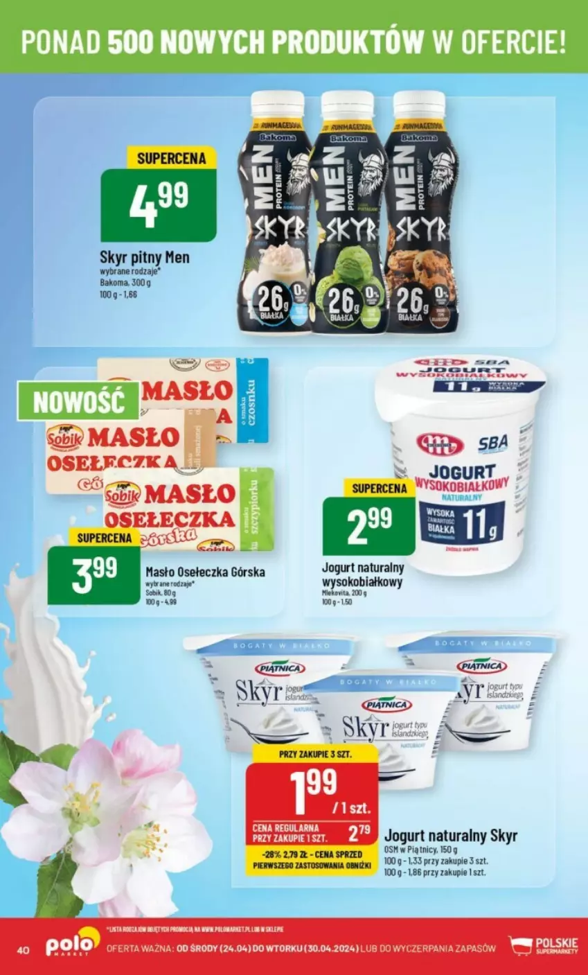 Gazetka promocyjna PoloMarket - ważna 24.04 do 30.04.2024 - strona 35 - produkty: Bakoma, Jogurt, Jogurt naturalny, Masło, MOIA, Sok