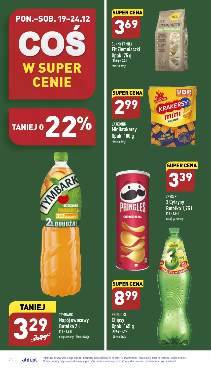 Gazetka promocyjna Aldi - Pełny katalog - ważna 19.12 do 24.12.2022 - strona 20 - produkty: Chipsy, Cytryny, Fa, Krakersy, Lajkonik, Napój, Napój gazowany, Pringles, Tymbark