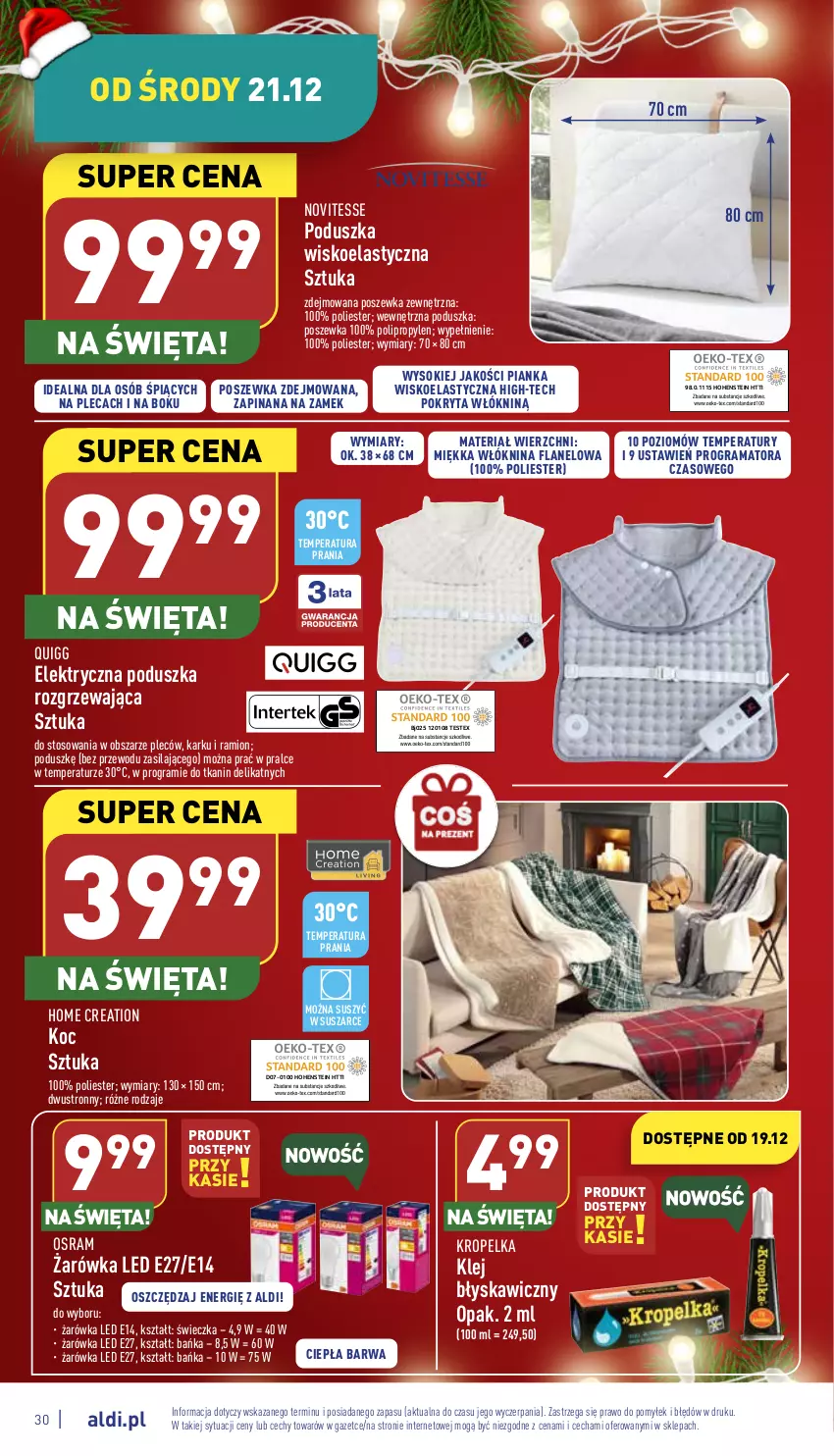 Gazetka promocyjna Aldi - Pełny katalog - ważna 19.12 do 24.12.2022 - strona 30 - produkty: Gra, Klej, Koc, Poduszka, Poszewka, Rama, Sok