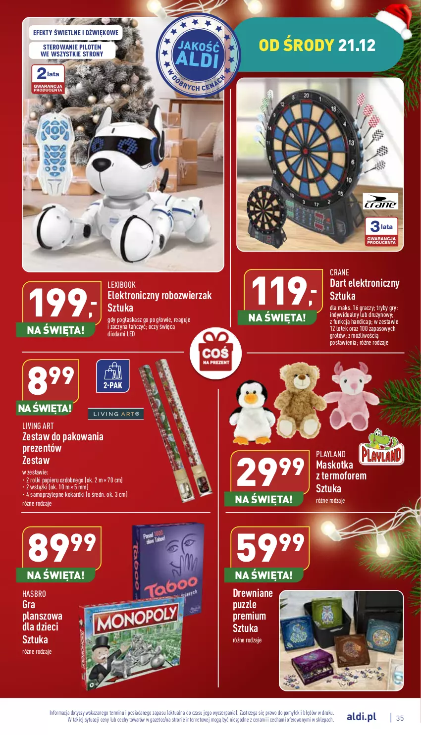 Gazetka promocyjna Aldi - Pełny katalog - ważna 19.12 do 24.12.2022 - strona 35 - produkty: Dart elektroniczny, Dzieci, Gra, Gry, Hasbro, Mop, Papier, Puzzle, Rolki