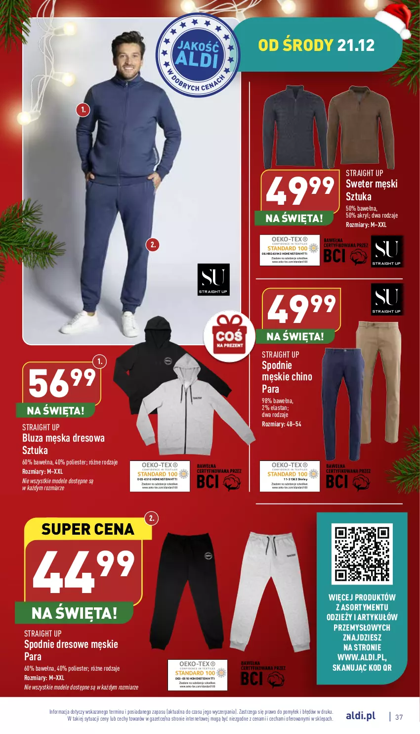 Gazetka promocyjna Aldi - Pełny katalog - ważna 19.12 do 24.12.2022 - strona 37 - produkty: Bluza, Dres, Spodnie, Spodnie dresowe, Sweter, Wełna