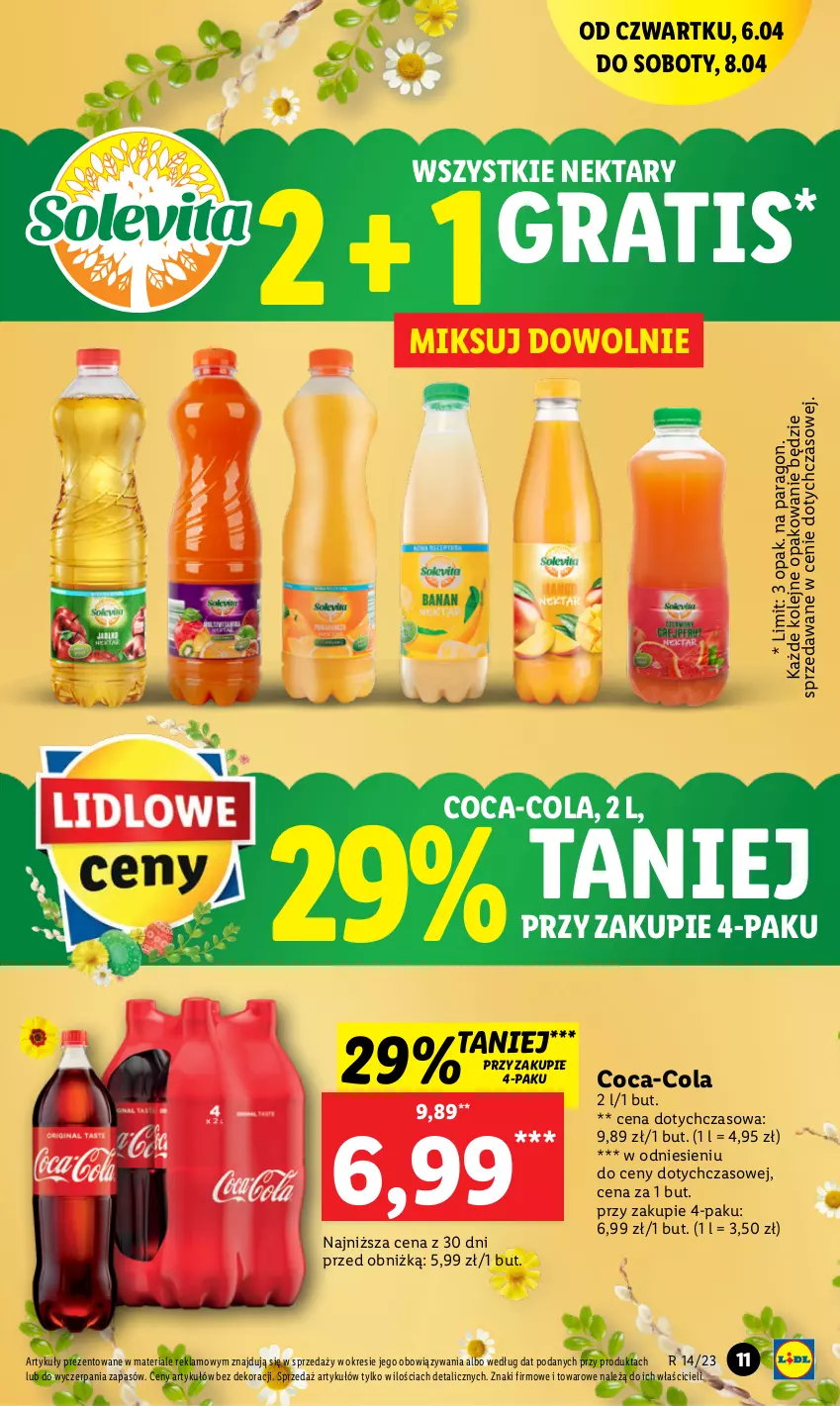 Gazetka promocyjna Lidl - GAZETKA - ważna 06.04 do 08.04.2023 - strona 11 - produkty: Coca-Cola, Gra, Nektar, Olej