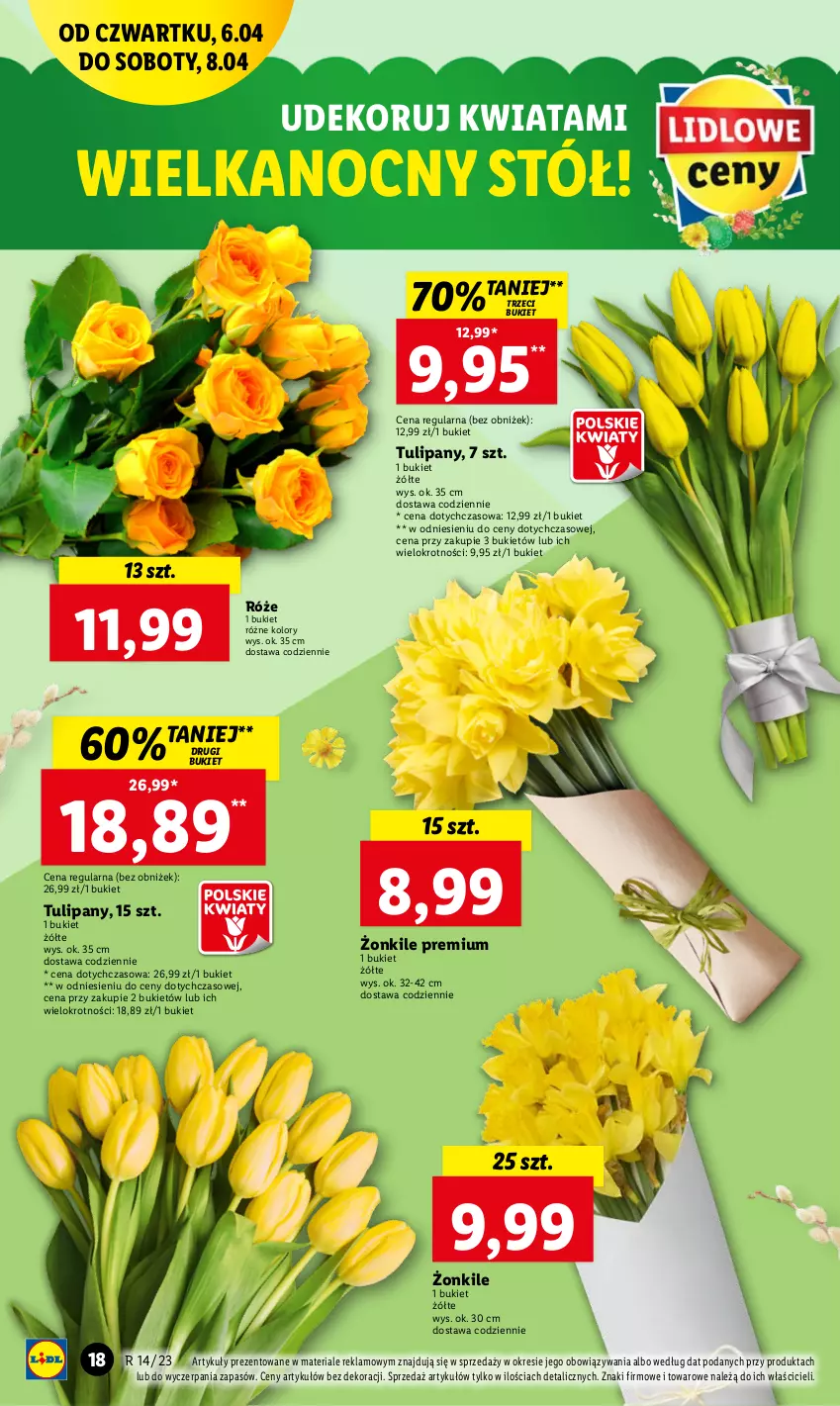 Gazetka promocyjna Lidl - GAZETKA - ważna 06.04 do 08.04.2023 - strona 18 - produkty: Bukiet, Stół, Tulipan