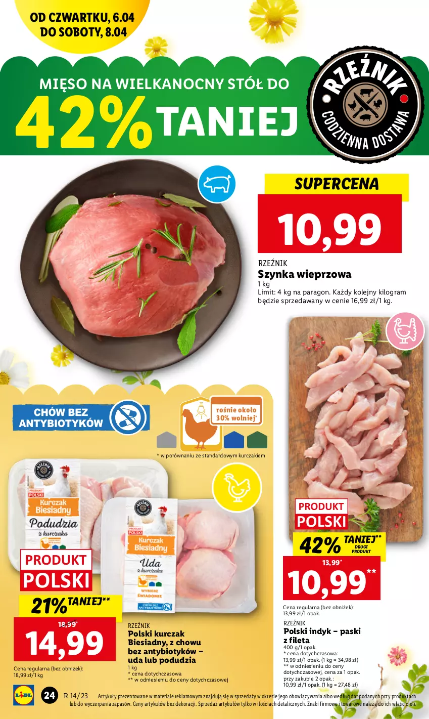 Gazetka promocyjna Lidl - GAZETKA - ważna 06.04 do 08.04.2023 - strona 24 - produkty: Gra, Kurczak, Mięso, Olej, Por, Stół, Szynka, Szynka wieprzowa