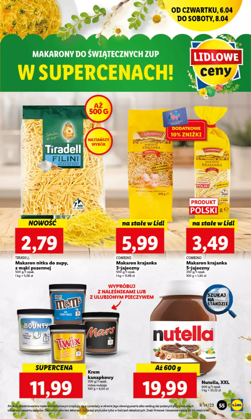 Gazetka promocyjna Lidl - GAZETKA - ważna 06.04 do 08.04.2023 - strona 57 - produkty: Dell, Makaron, Nutella, Piec, Róża