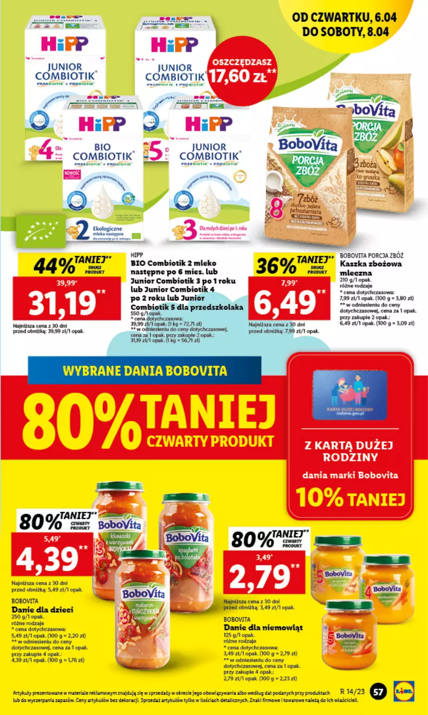 Gazetka promocyjna Lidl - GAZETKA - ważna 06.04 do 08.04.2023 - strona 59 - produkty: Danie dla dzieci, Dzieci, HiPP, Mleko, Por