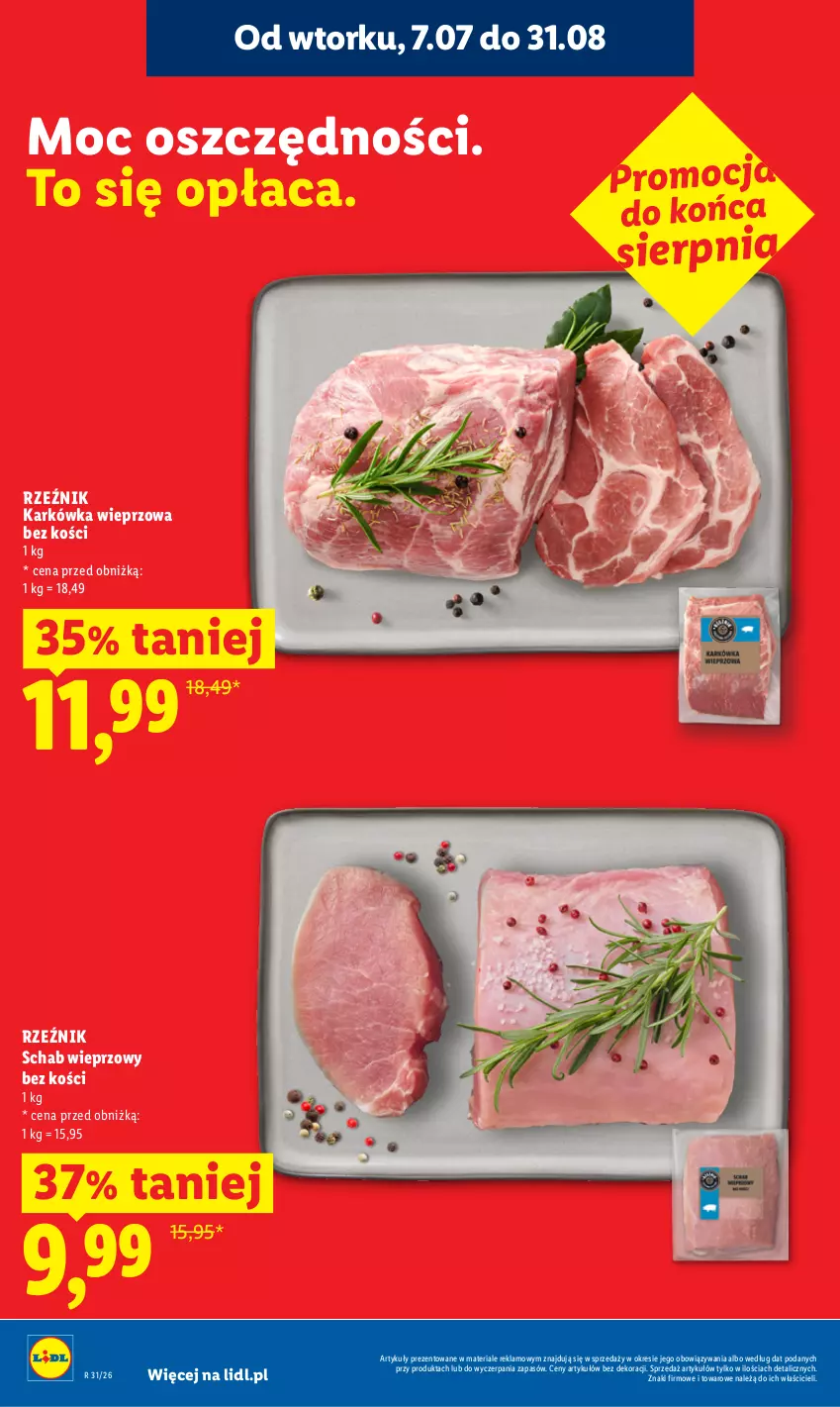 Gazetka promocyjna Lidl - Gazetka ważna od 27.07 do 29.07 - ważna 27.07 do 29.07.2026 - strona 16 - produkty: Karkówka wieprzowa, Schab wieprzowy