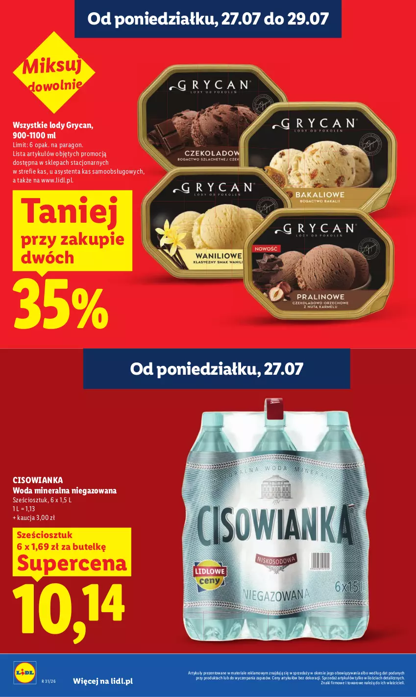 Gazetka promocyjna Lidl - Gazetka ważna od 27.07 do 29.07 - ważna 27.07 do 29.07.2026 - strona 22 - produkty: Cisowianka, Gry, Lody, Woda, Woda mineralna