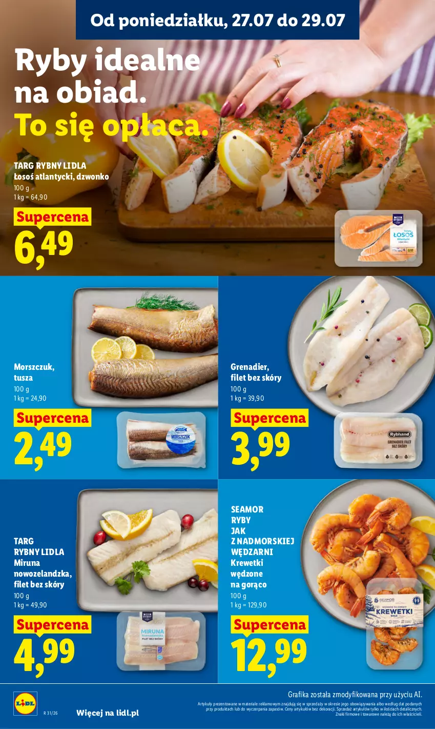 Gazetka promocyjna Lidl - Gazetka ważna od 27.07 do 29.07 - ważna 27.07 do 29.07.2026 - strona 64 - produkty: Gra, Grafika, Grenadier, Krewetki, Miruna, Tusz