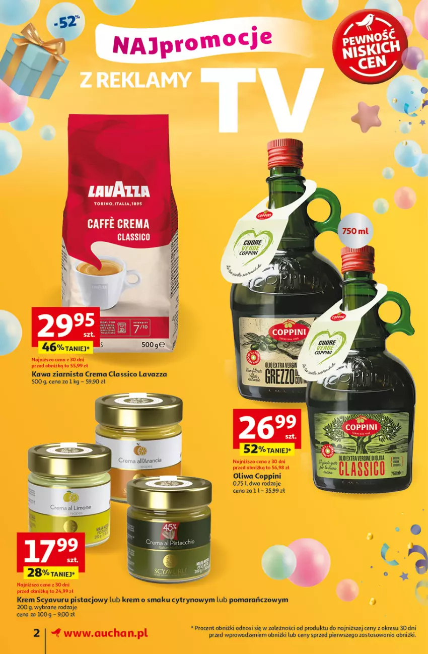 Gazetka promocyjna Auchan - Te URODZINY są NAJ Supermarket - ważna 08.05 do 14.05.2025 - strona 2 - produkty: Kawa, Kawa ziarnista, Lavazza, Oliwa