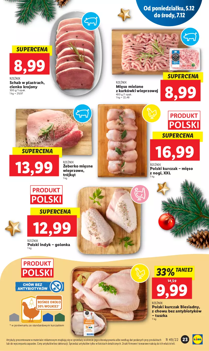 Gazetka promocyjna Lidl - GAZETKA - ważna 05.12 do 07.12.2022 - strona 27 - produkty: Kurczak, Mięso, Mięso mielone, Por, Tusz