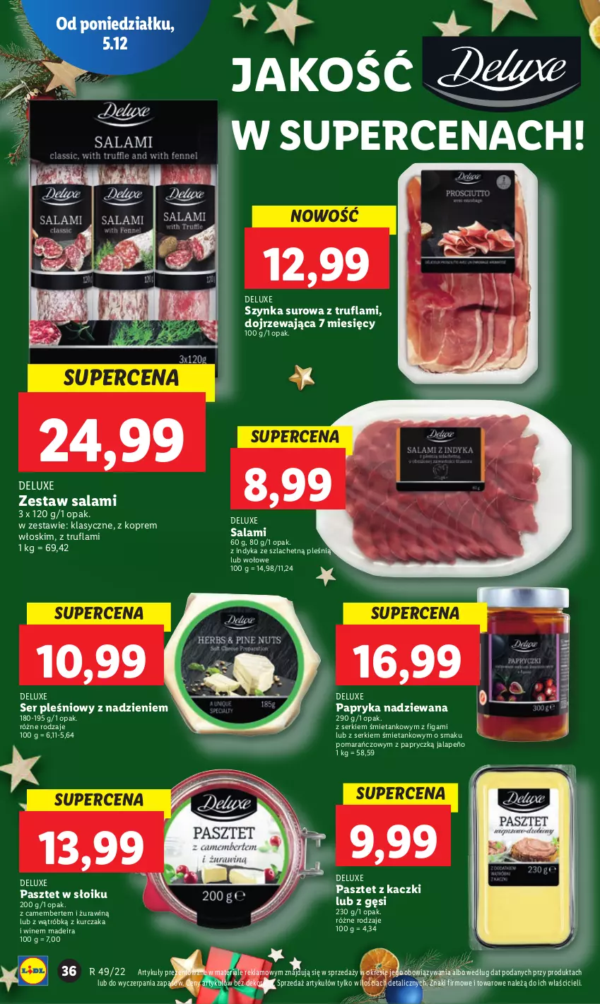 Gazetka promocyjna Lidl - GAZETKA - ważna 05.12 do 07.12.2022 - strona 40 - produkty: Camembert, Kurczak, Papryka, Pasztet, Salami, Ser, Ser pleśniowy, Szynka