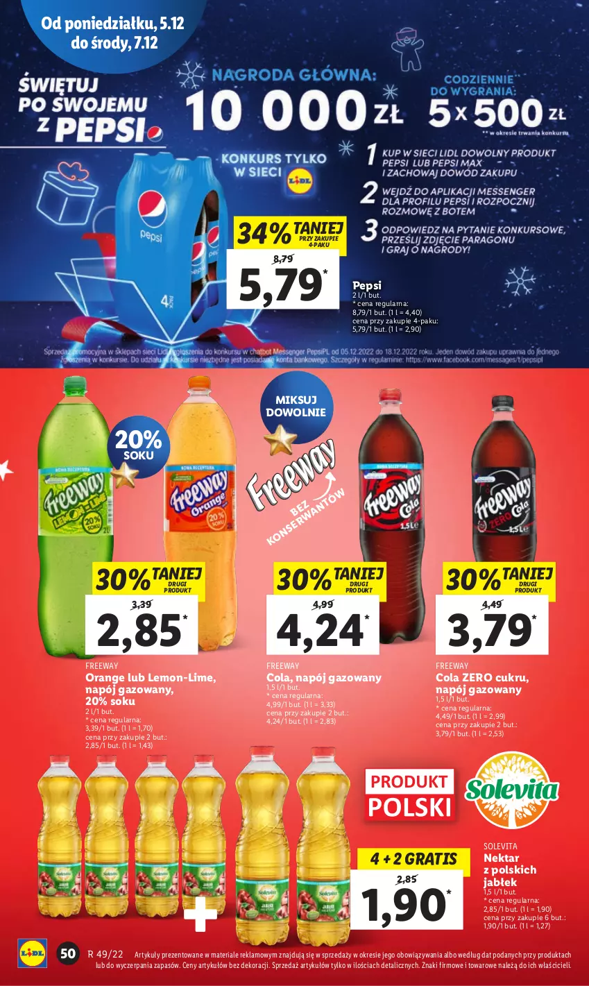 Gazetka promocyjna Lidl - GAZETKA - ważna 05.12 do 07.12.2022 - strona 56 - produkty: Gra, Napój, Napój gazowany, Nektar, Pepsi, Sok