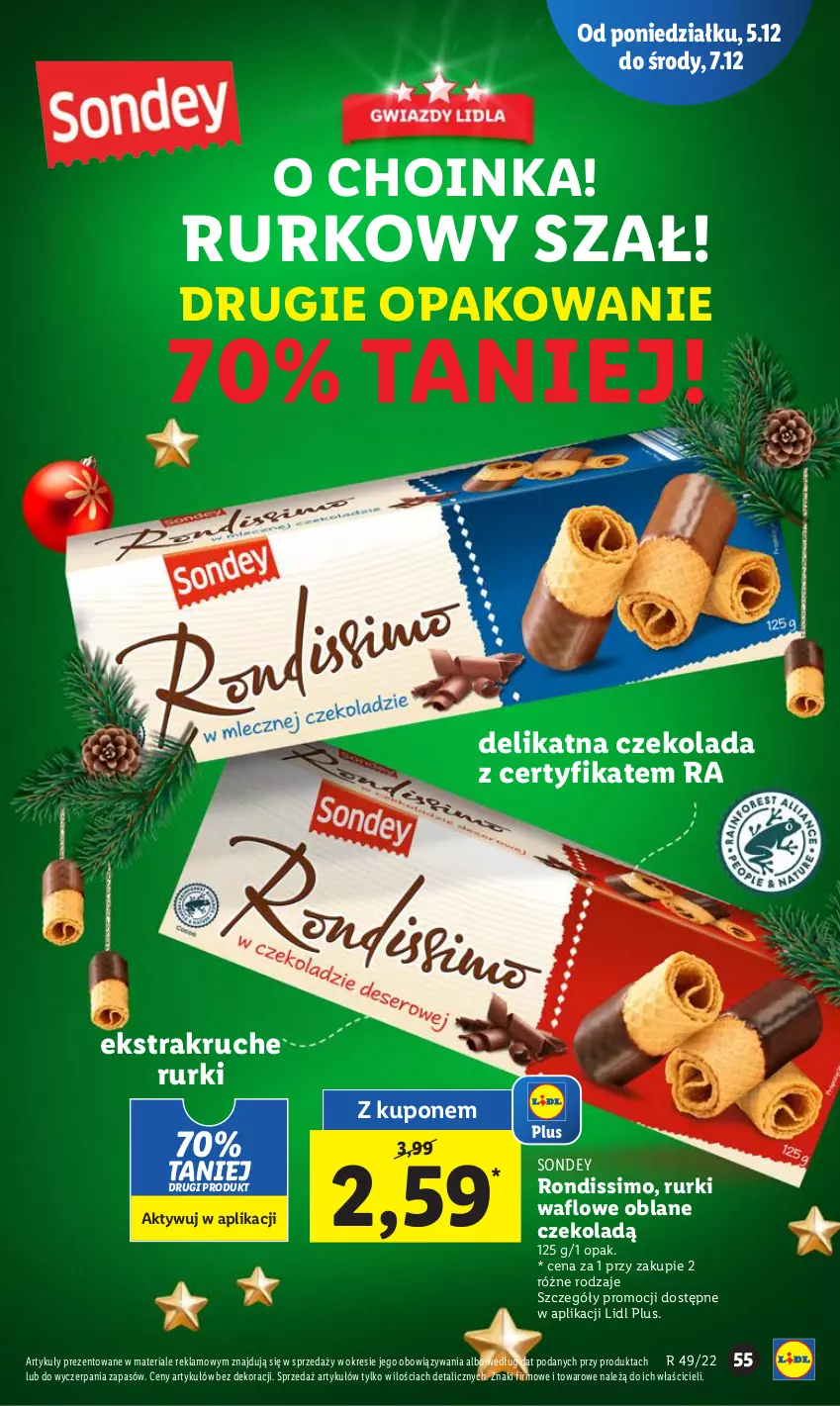 Gazetka promocyjna Lidl - GAZETKA - ważna 05.12 do 07.12.2022 - strona 61 - produkty: Choinka, Czekolada, Inka, Rurki