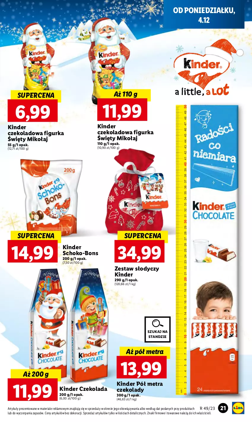 Gazetka promocyjna Lidl - GAZETKA - ważna 04.12 do 06.12.2023 - strona 25 - produkty: Czekolada, Kinder