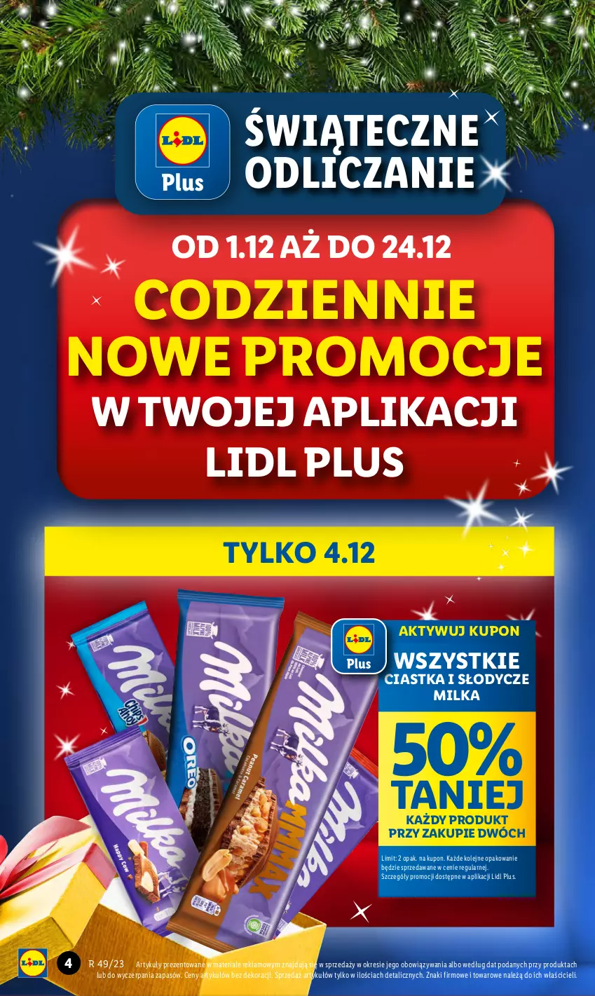 Gazetka promocyjna Lidl - GAZETKA - ważna 04.12 do 06.12.2023 - strona 4 - produkty: Ciastka, Milka, Olej