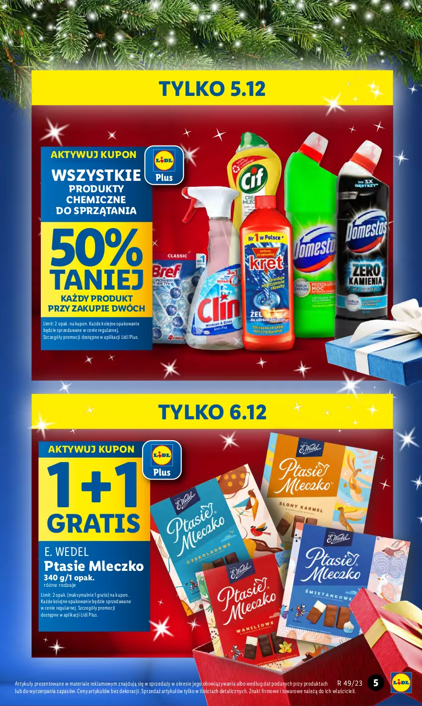 Gazetka promocyjna Lidl - GAZETKA - ważna 04.12 do 06.12.2023 - strona 5 - produkty: E. Wedel, Gra, Mleczko, Olej, Ptasie mleczko