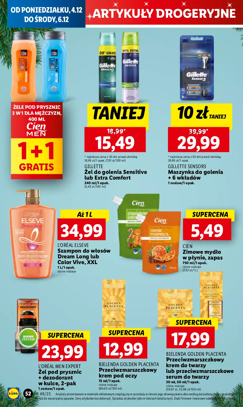 Gazetka promocyjna Lidl - GAZETKA - ważna 04.12 do 06.12.2023 - strona 60 - produkty: Bielenda, Dezodorant, Elseve, Gillette, Gra, Krem do twarzy, Krem pod oczy, L’Oréal, Mars, Maszynka, Maszynka do golenia, Mydło, Mydło w płynie, Rum, Ser, Serum, Serum do twarzy, Szampon, Szynka