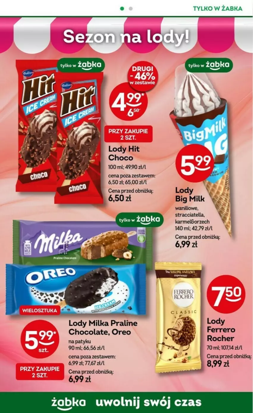 Gazetka promocyjna Żabka - ważna 11.09 do 24.09.2024 - strona 41 - produkty: Big Milk, Ferrero, Ferrero Rocher, Lody, Milka, Oreo