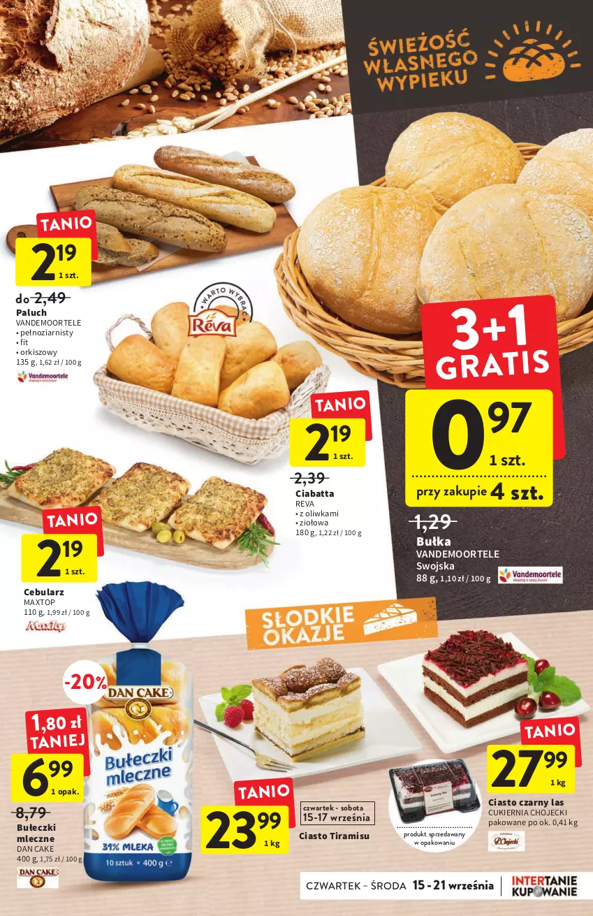 Gazetka promocyjna Intermarche - Gazetka Intermarche - ważna 15.09 do 21.09.2022 - strona 23 - produkty: Bułeczki, Bułeczki mleczne, Bułka, Cebula, Ciabatta, Cukier, Dan Cake, Top