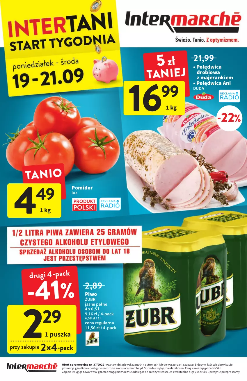 Gazetka promocyjna Intermarche - Gazetka Intermarche - ważna 15.09 do 21.09.2022 - strona 40 - produkty: Duda, Piwo, Polędwica