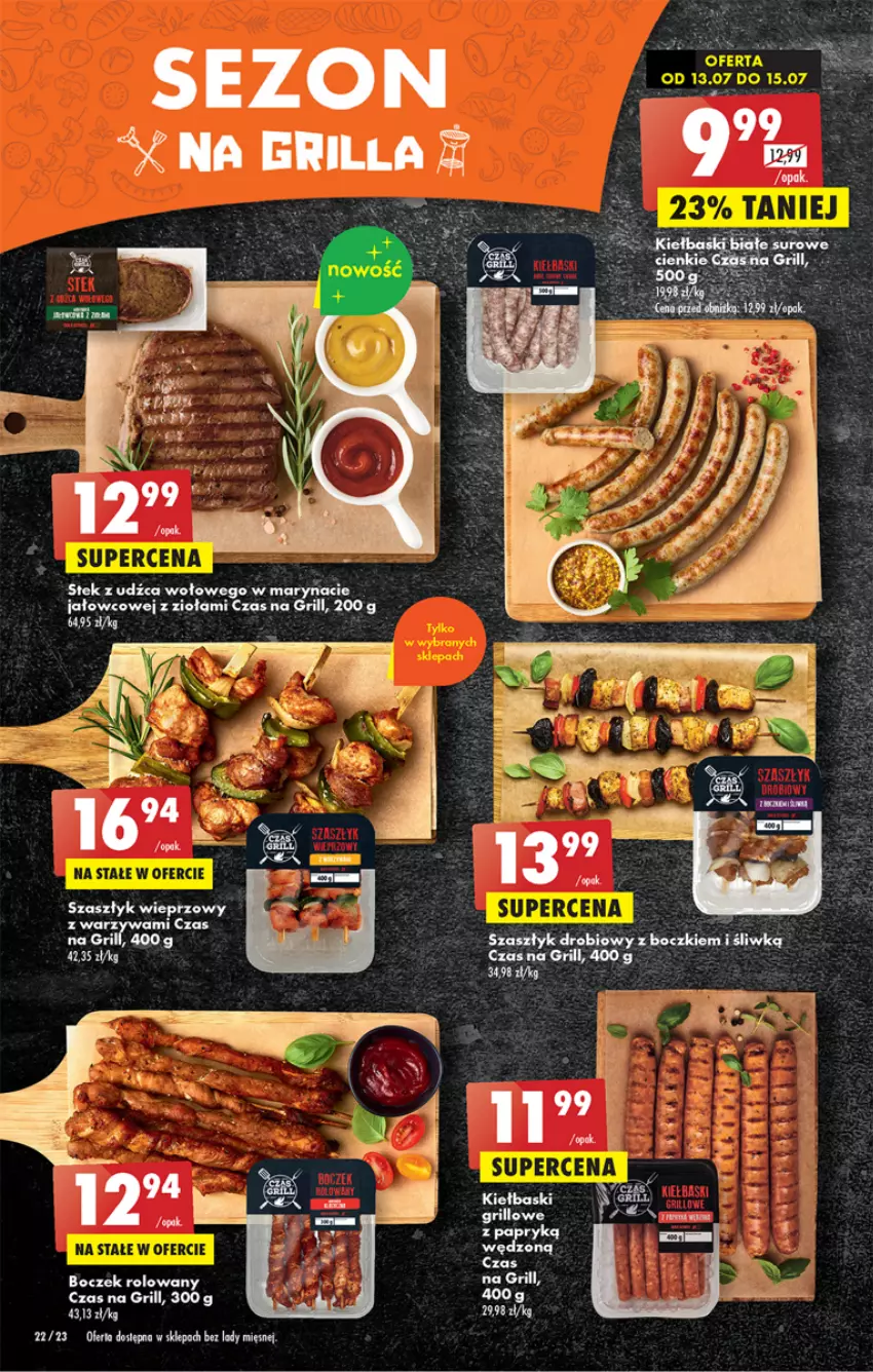 Gazetka promocyjna Biedronka - Od czwartku - ważna 13.07 do 19.07.2023 - strona 22 - produkty: Boczek, Grill, Stek, Stek z udźca wołowego