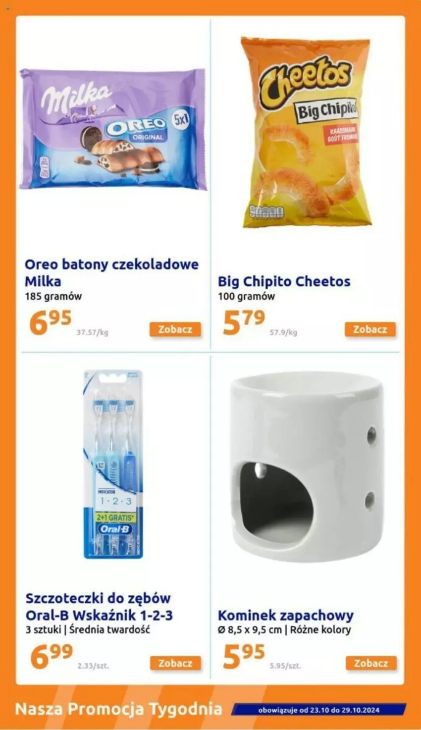 Gazetka promocyjna Action - ważna 23.10 do 29.10.2024 - strona 5 - produkty: Baton, Cheetos, Gra, Kominek, Kominek zapachowy, Milka, Oreo