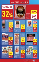 Gazetka promocyjna Aldi - Pełna oferta - Gazetka - ważna od 04.10 do 04.10.2025 - strona 7 - produkty: Ser, Salami, Szynka wieprzowa, Kiełbasa krakowska, Parówki, Golden Seafood, Szynka, Tarczyński, Kiełbasa