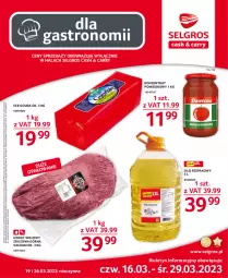 Gazetka promocyjna Selgros - Oferta gastronomiczna - Gazetka - ważna od 29.03 do 29.03.2023 - strona 1 - produkty: Koncentrat pomidorowy, Ser, Tran, Udziec wołowy, Olej rzepakowy, Gouda, Olej, LG, Fa