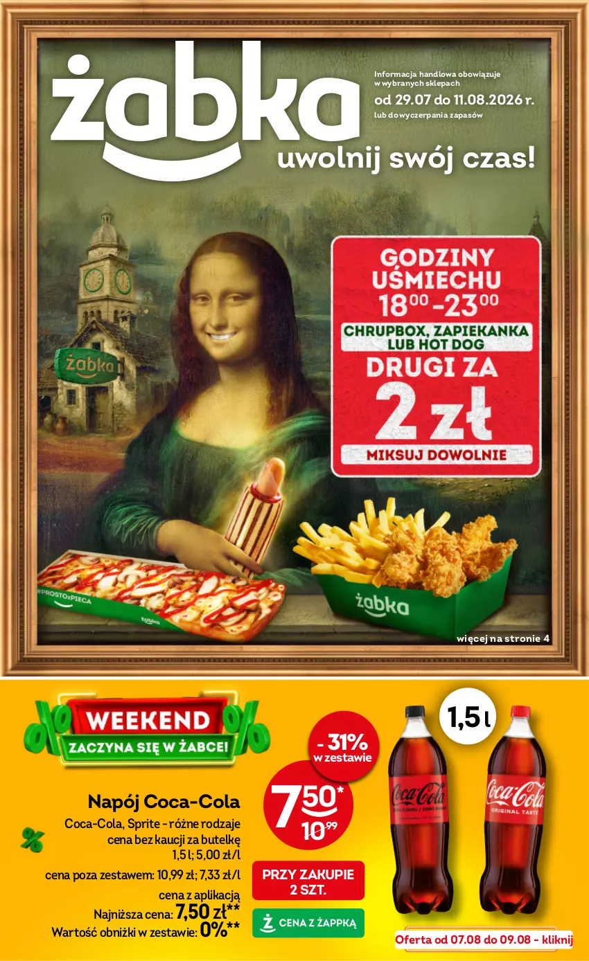 Gazetka promocyjna Żabka - gazetka-promocyjna-31-32-2026 - ważna 29.07 do 11.08.2026 - strona 1 - produkty: Coca-Cola, Napój, Sprite