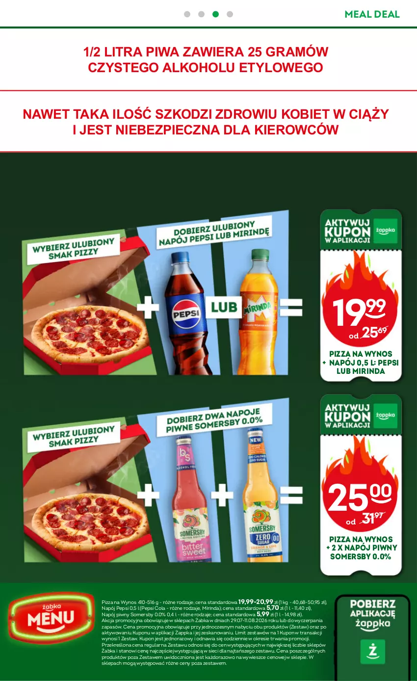 Gazetka promocyjna Żabka - gazetka-promocyjna-31-32-2026 - ważna 29.07 do 11.08.2026 - strona 64 - produkty: Gra, Mirinda, Napój, Pepsi, Piec, Piwa, Pizza, Somersby, Tran