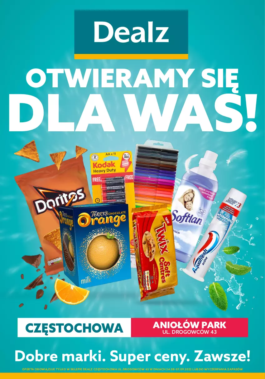 Gazetka promocyjna Dealz - WIELKIE OTWARCIE 24.08.2022 🥳Częstochowa, Aniołów Park - ważna 24.08 do 07.09.2022 - strona 1