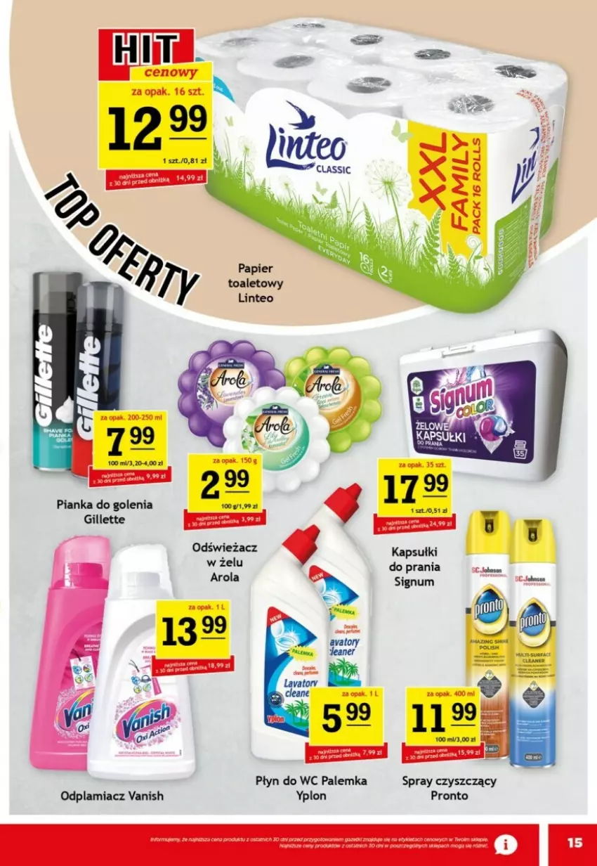 Gazetka promocyjna Gram market - ważna 20.11 do 26.11.2024 - strona 7 - produkty: Fa, Gillette, Odplamiacz, Pianka do golenia, Płyn do wc, Pronto, Vanish