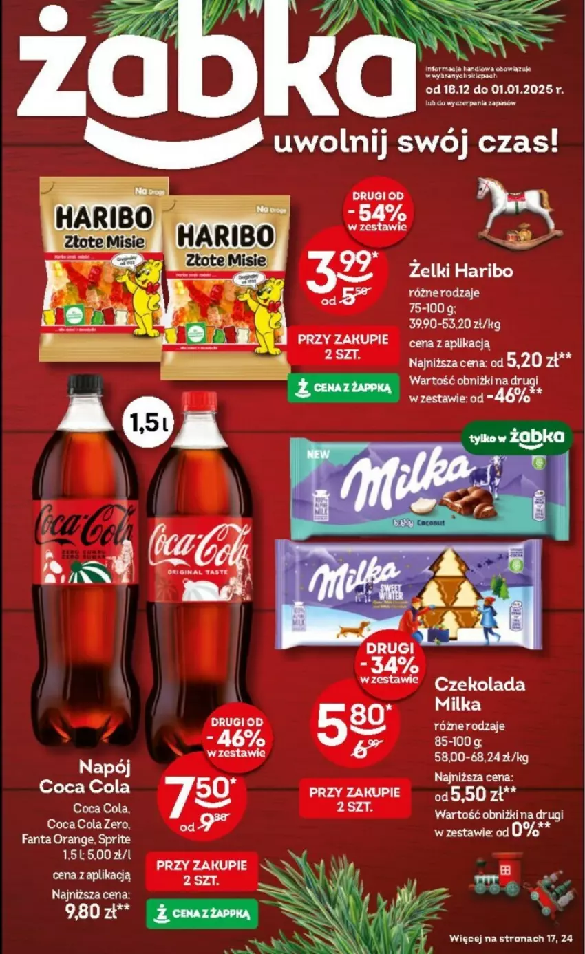 Gazetka promocyjna Żabka - ważna 18.12.2024 do 01.01.2025 - strona 1 - produkty: Fa, Fanta, Haribo, Kosz, Napój, Sprite