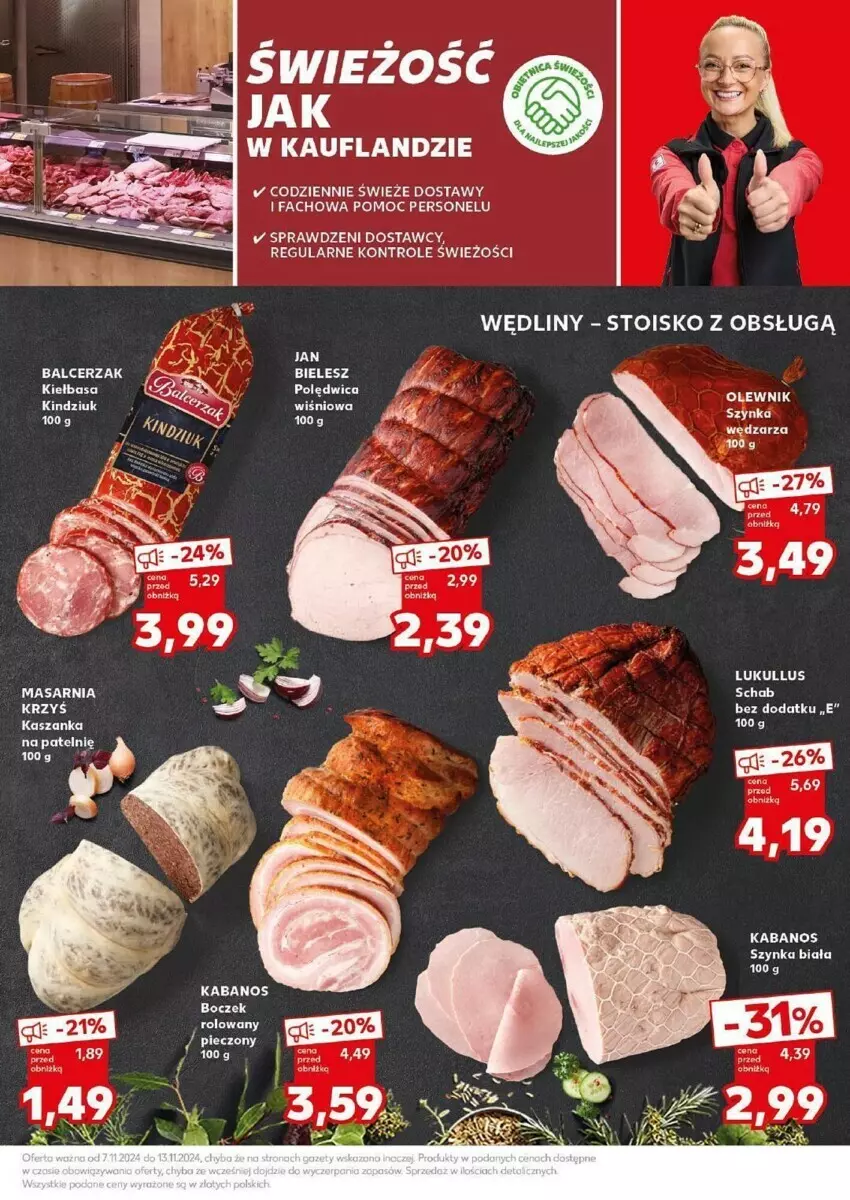 Gazetka promocyjna Kaufland - ważna 12.11 do 13.11.2024 - strona 9 - produkty: Fa, Kabanos, Kiełbasa, Kindziuk, Piec, Polędwica, Szynka, Szynka biała