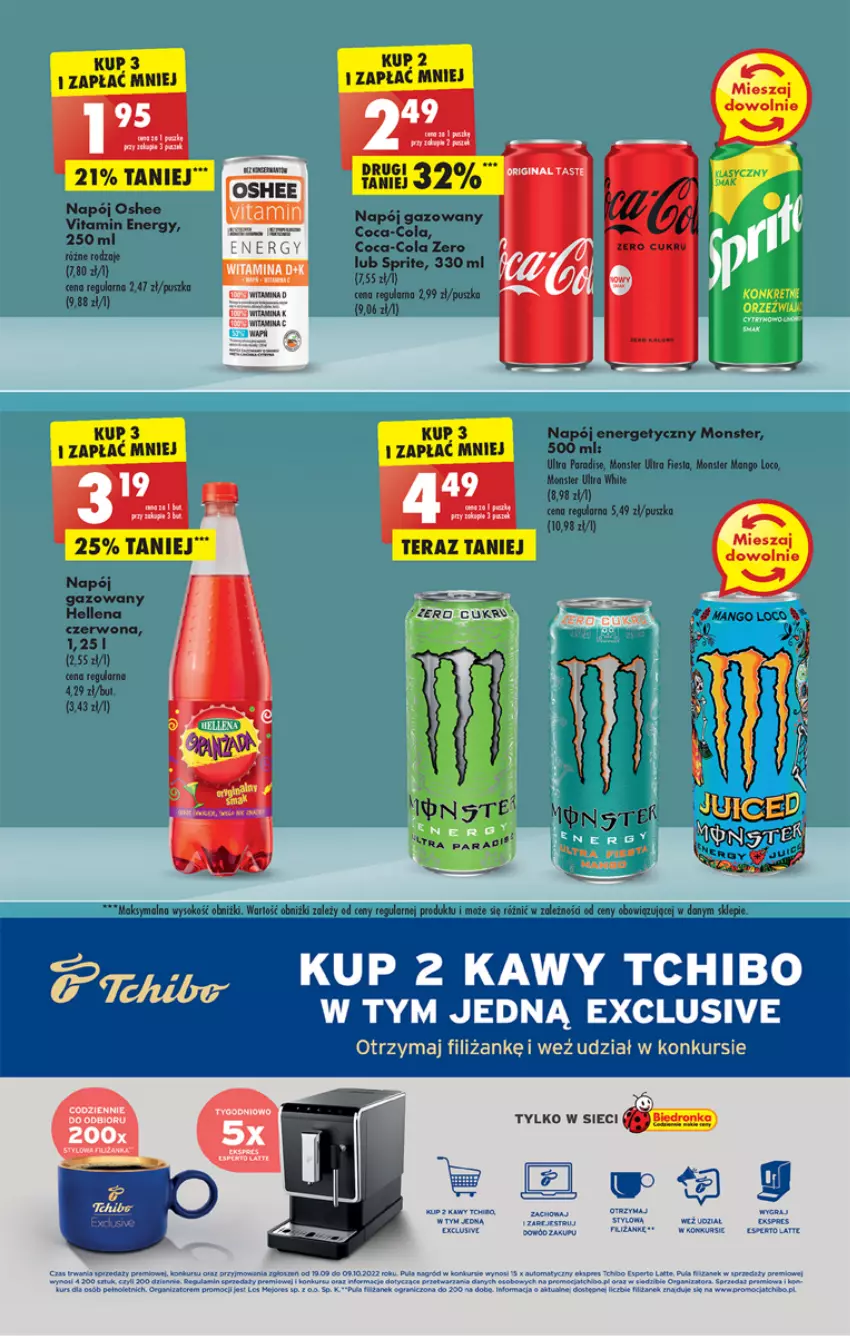 Gazetka promocyjna Biedronka - W tym tygodniu - ważna 03.10 do 08.10.2022 - strona 45 - produkty: Coca-Cola, Fa, Mango, Napój, Napój energetyczny, Oshee, Sok