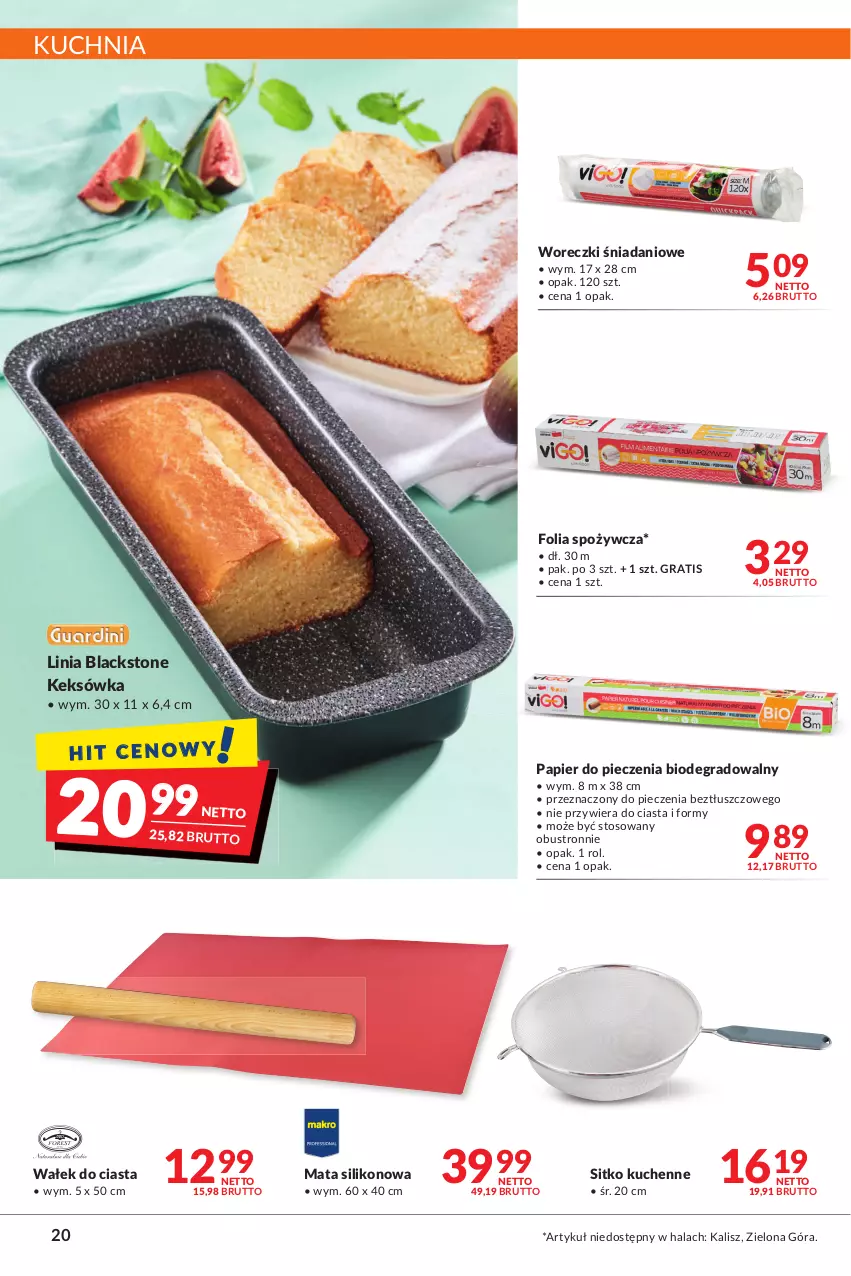 Gazetka promocyjna Makro - [Oferta promocyjna] Artykuły spożywcze i przemysłowe - ważna 22.03 do 04.04.2022 - strona 20 - produkty: Danio, Gra, Keksówka, Kuchnia, Lack, Papier, Papier do pieczenia, Piec, Sitko, Wałek, Wałek do ciasta