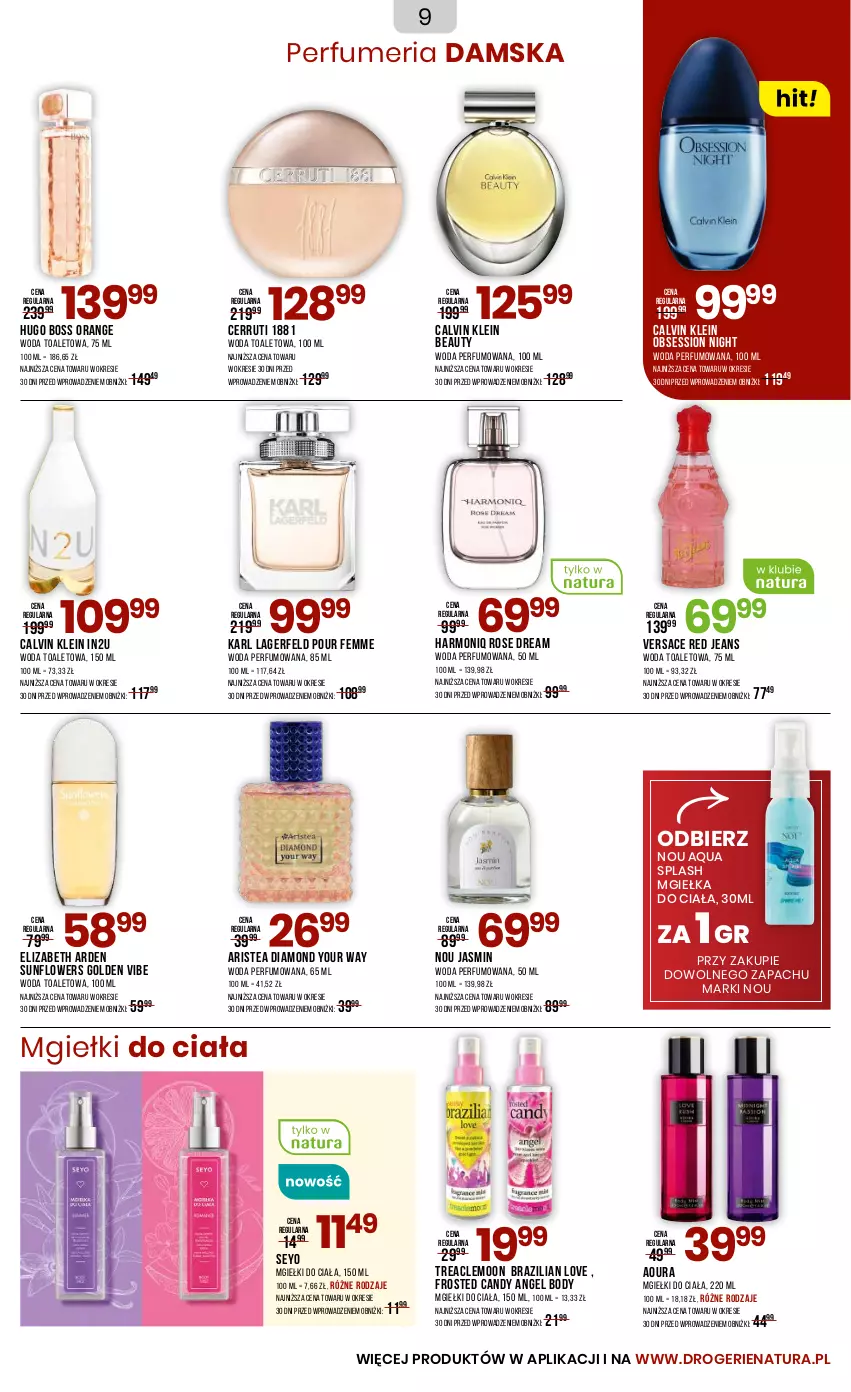 Gazetka promocyjna Drogerie Natura - Gazetka Drogerie Natura - ważna 04.08 do 21.08.2025 - strona 9 - produkty: Body, Calvin Klein, Candy, Cerruti, Elizabeth Arden, Hugo Boss, Karl Lagerfeld, Perfum, SESSIO, Versace, Woda, Woda perfumowana, Woda toaletowa