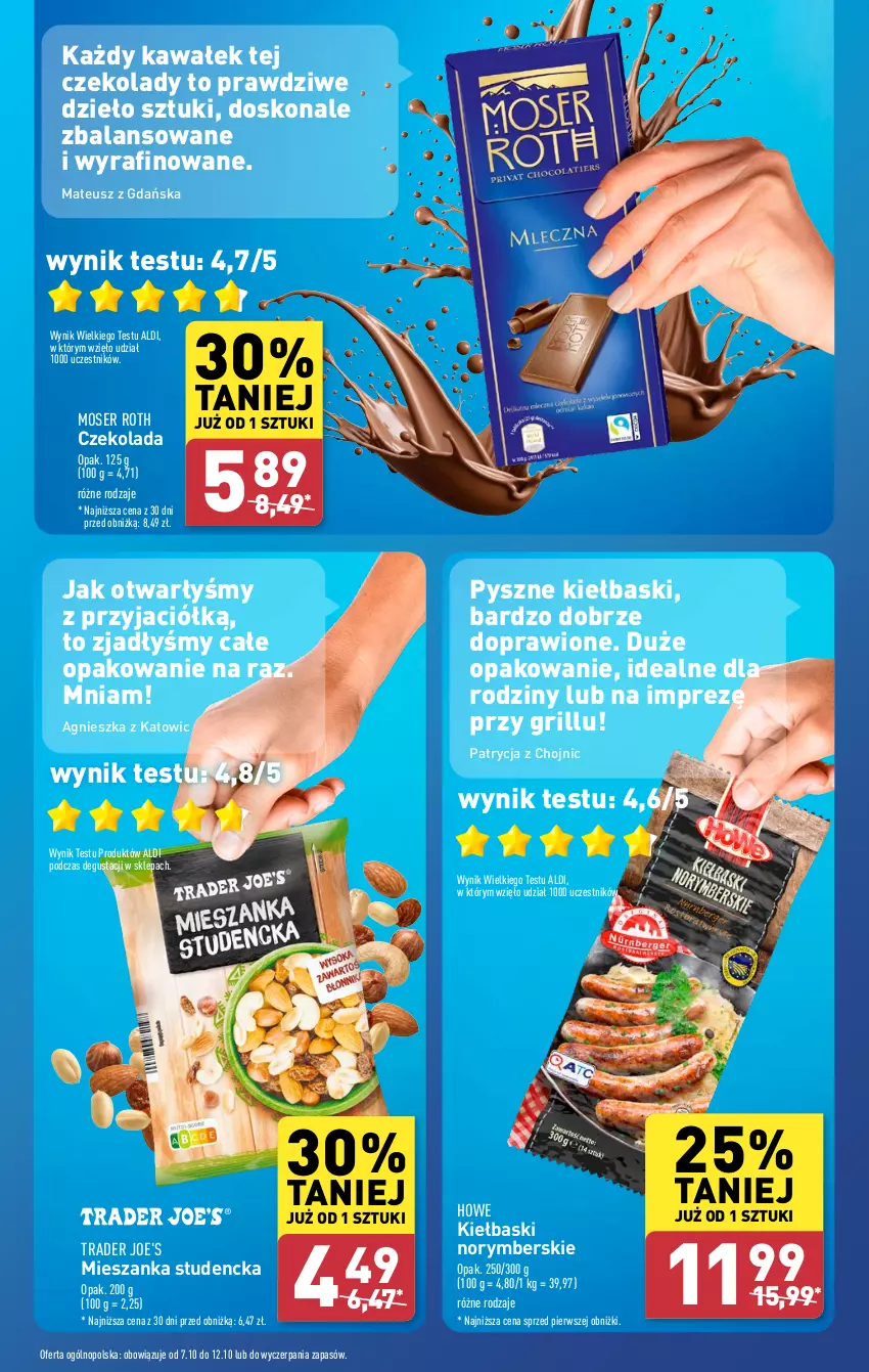 Gazetka promocyjna Aldi - Pełna oferta - ważna 07.10 do 12.10.2024 - strona 13 - produkty: Czekolada, Grill, Kawa, Mieszanka studencka, Moser Roth, Ser, Wałek