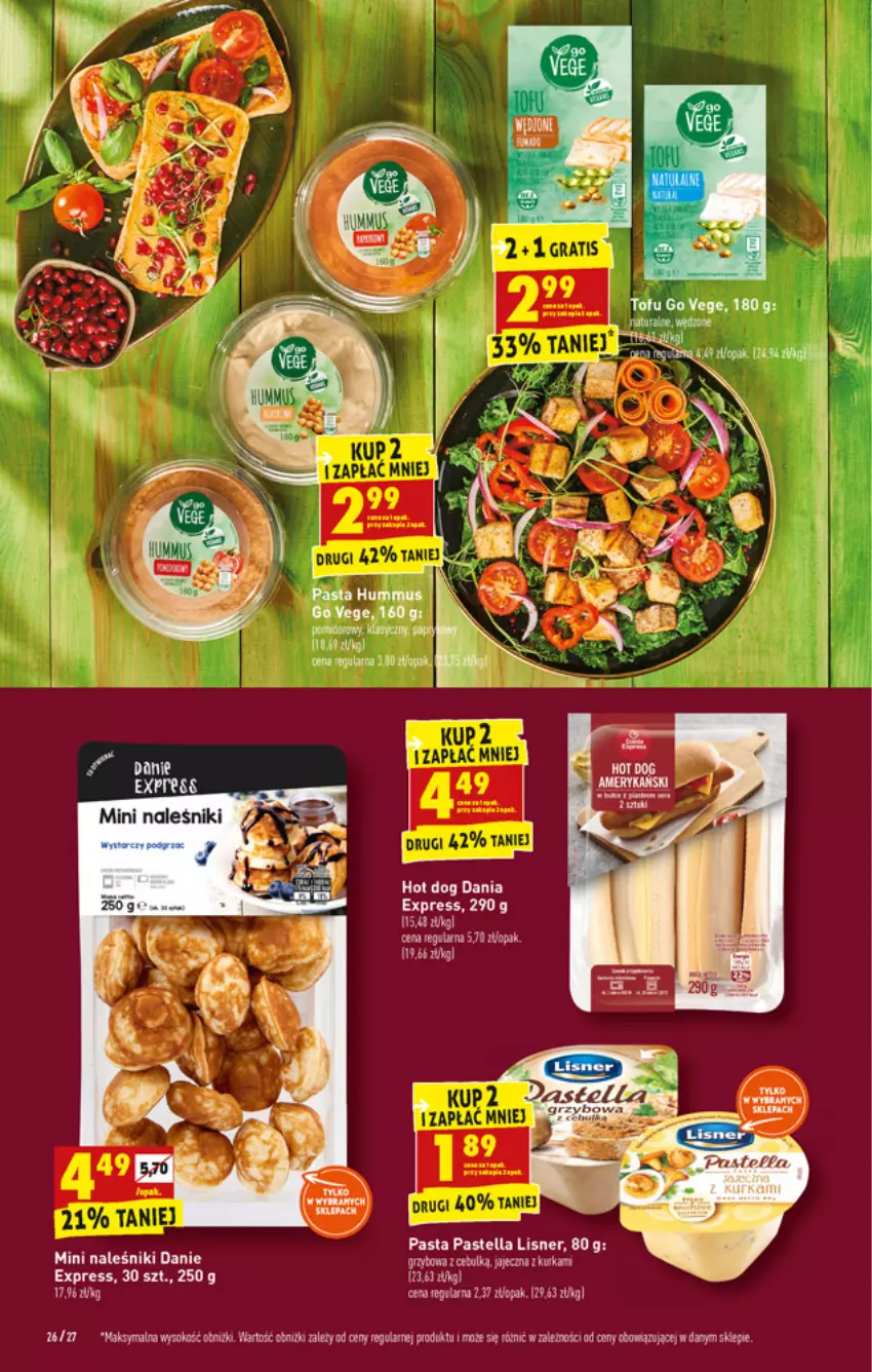 Gazetka promocyjna Biedronka - W tym tygodniu - ważna 14.02 do 19.02.2022 - strona 26 - produkty: Hot dog, Hummus, Lisner, Mus, Naleśniki, Pastella, Sól, Tofu