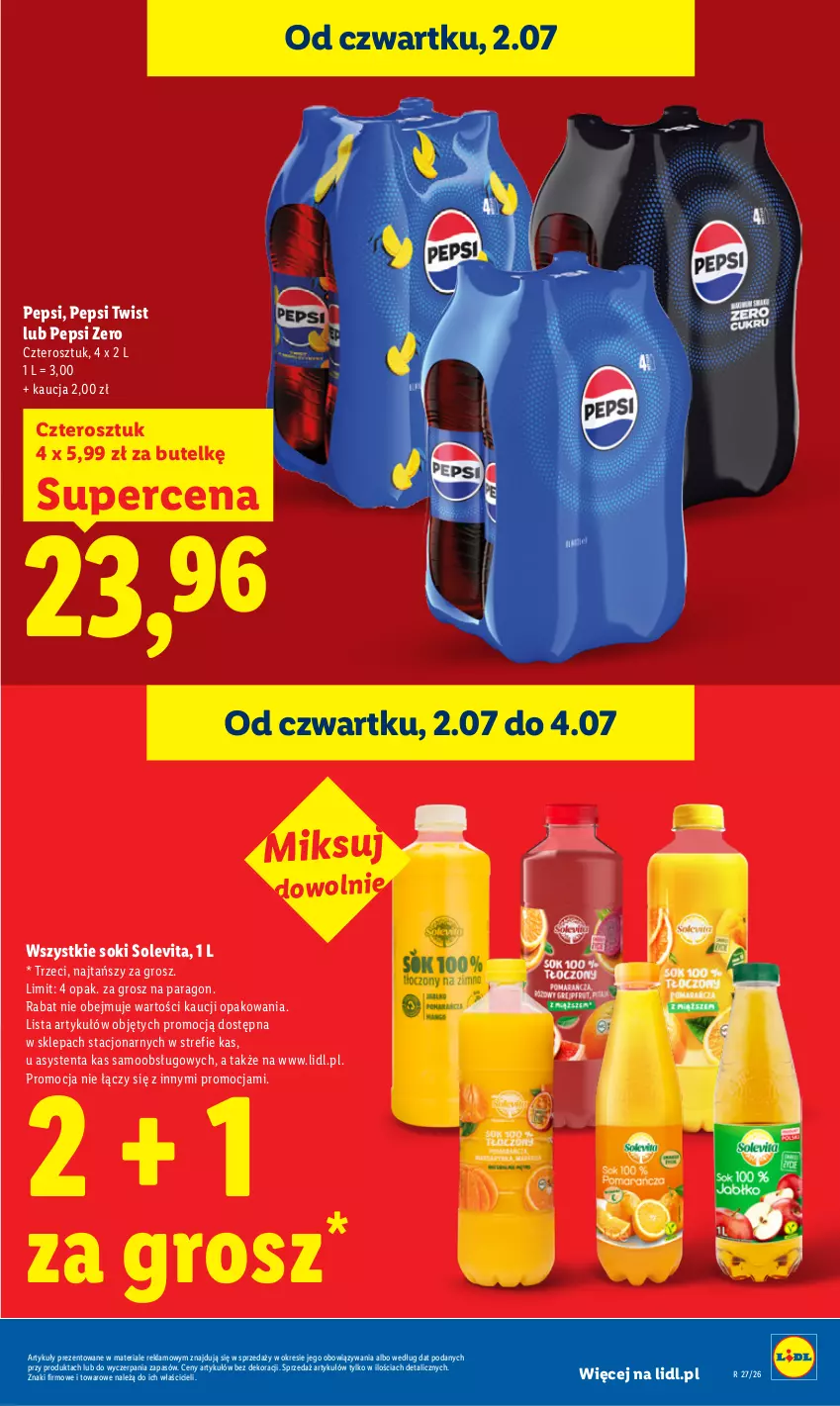 Gazetka promocyjna Lidl - Gazetka ważna od 2.07 do 4.07 - ważna 02.07 do 04.07.2026 - strona 17 - produkty: Pepsi, Sok