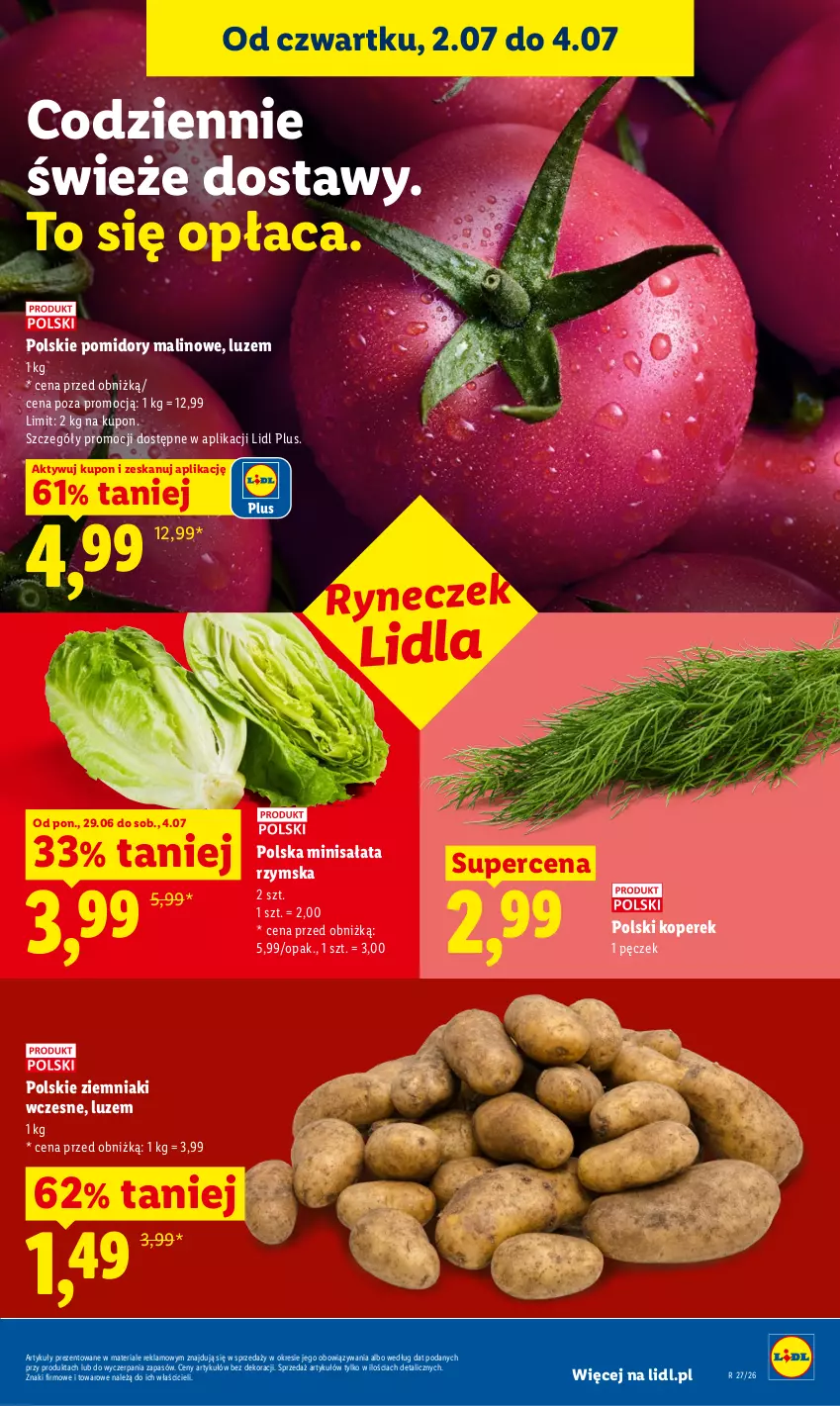 Gazetka promocyjna Lidl - Gazetka ważna od 2.07 do 4.07 - ważna 02.07 do 04.07.2026 - strona 37 - produkty: Pomidory, Sałat, Ziemniaki