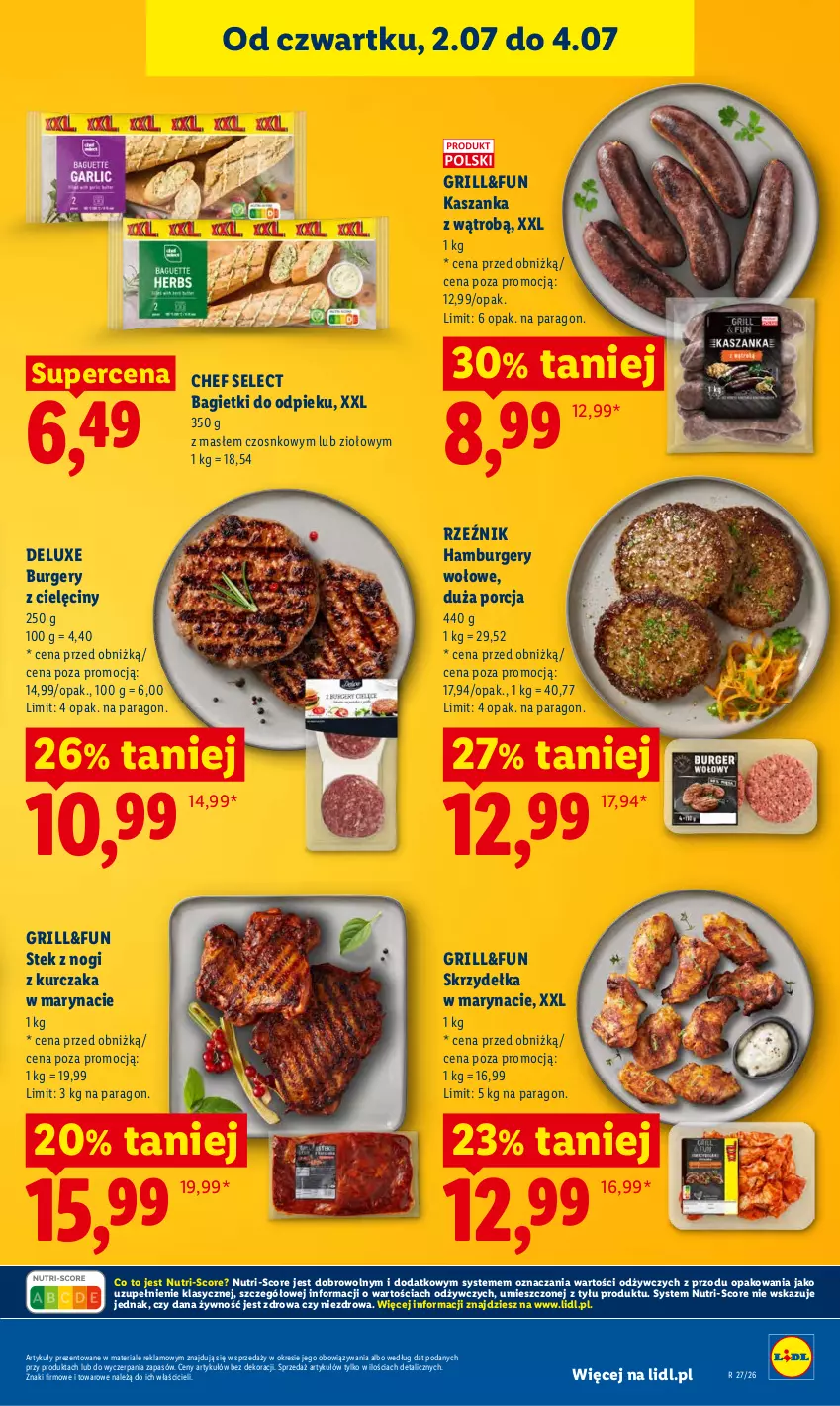 Gazetka promocyjna Lidl - Gazetka ważna od 2.07 do 4.07 - ważna 02.07 do 04.07.2026 - strona 43 - produkty: Burger, Grill, Hamburger, Kasza, Kaszanka, Kurczak, Por, Stek