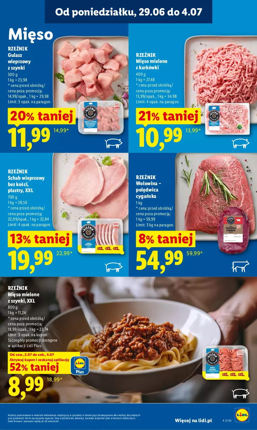 Gazetka promocyjna Lidl - Gazetka ważna od 2.07 do 4.07 - ważna 02.07 do 04.07.2026 - strona 49 - produkty: Mięso, Mięso mielone, Mięso mielone z szynki, Polędwica, Schab wieprzowy, Wołowina