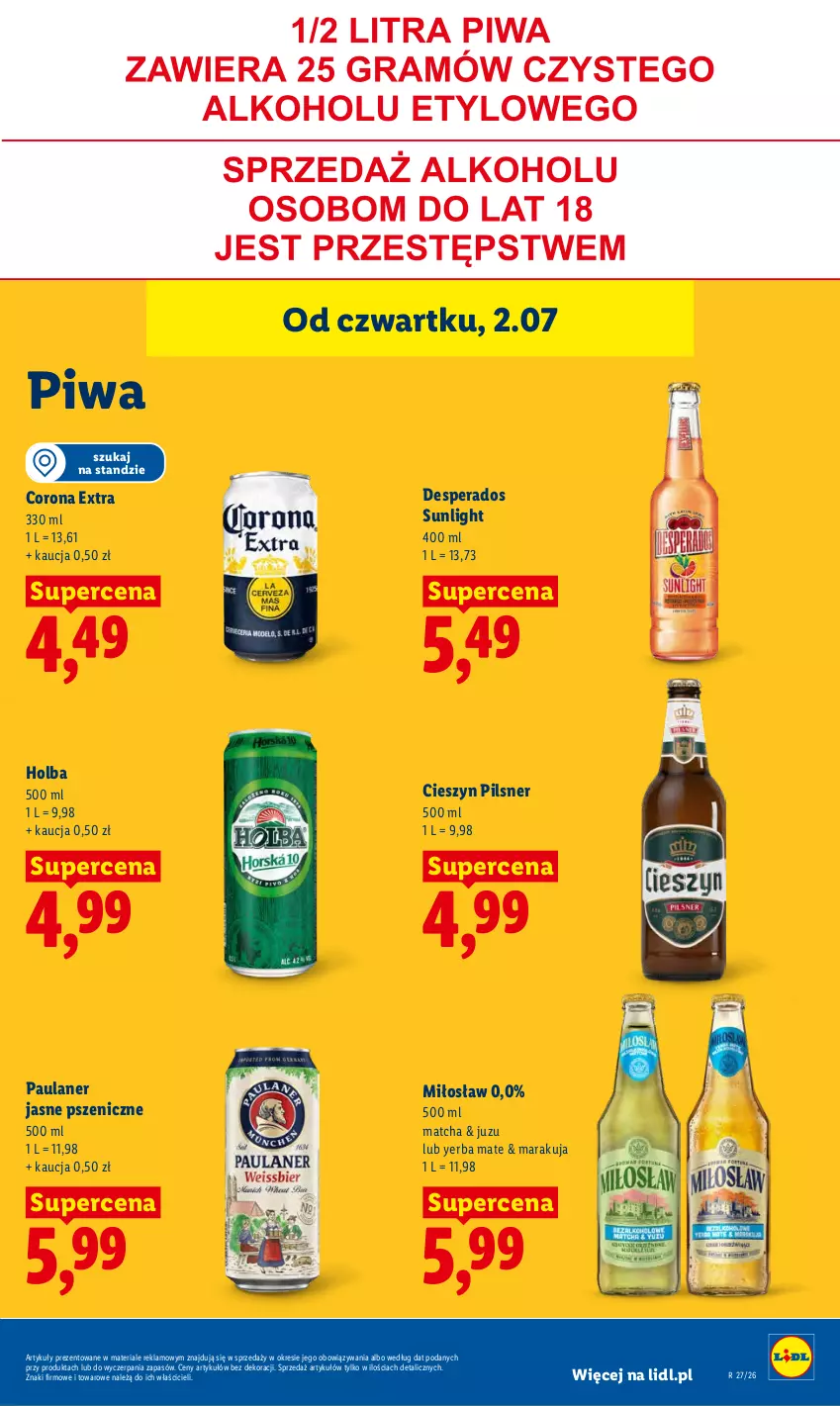 Gazetka promocyjna Lidl - Gazetka ważna od 2.07 do 4.07 - ważna 02.07 do 04.07.2026 - strona 65 - produkty: Corona Extra, Desperados, Piwa