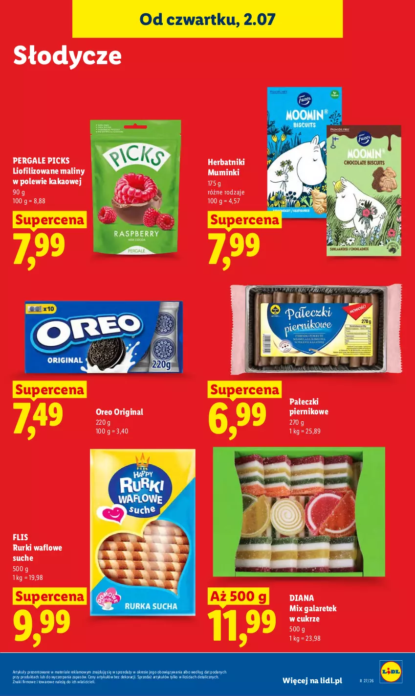 Gazetka promocyjna Lidl - Gazetka ważna od 2.07 do 4.07 - ważna 02.07 do 04.07.2026 - strona 71 - produkty: Gala, Gin, Herbatniki, Kakao, Maliny, Oreo, Piernik, Rurki