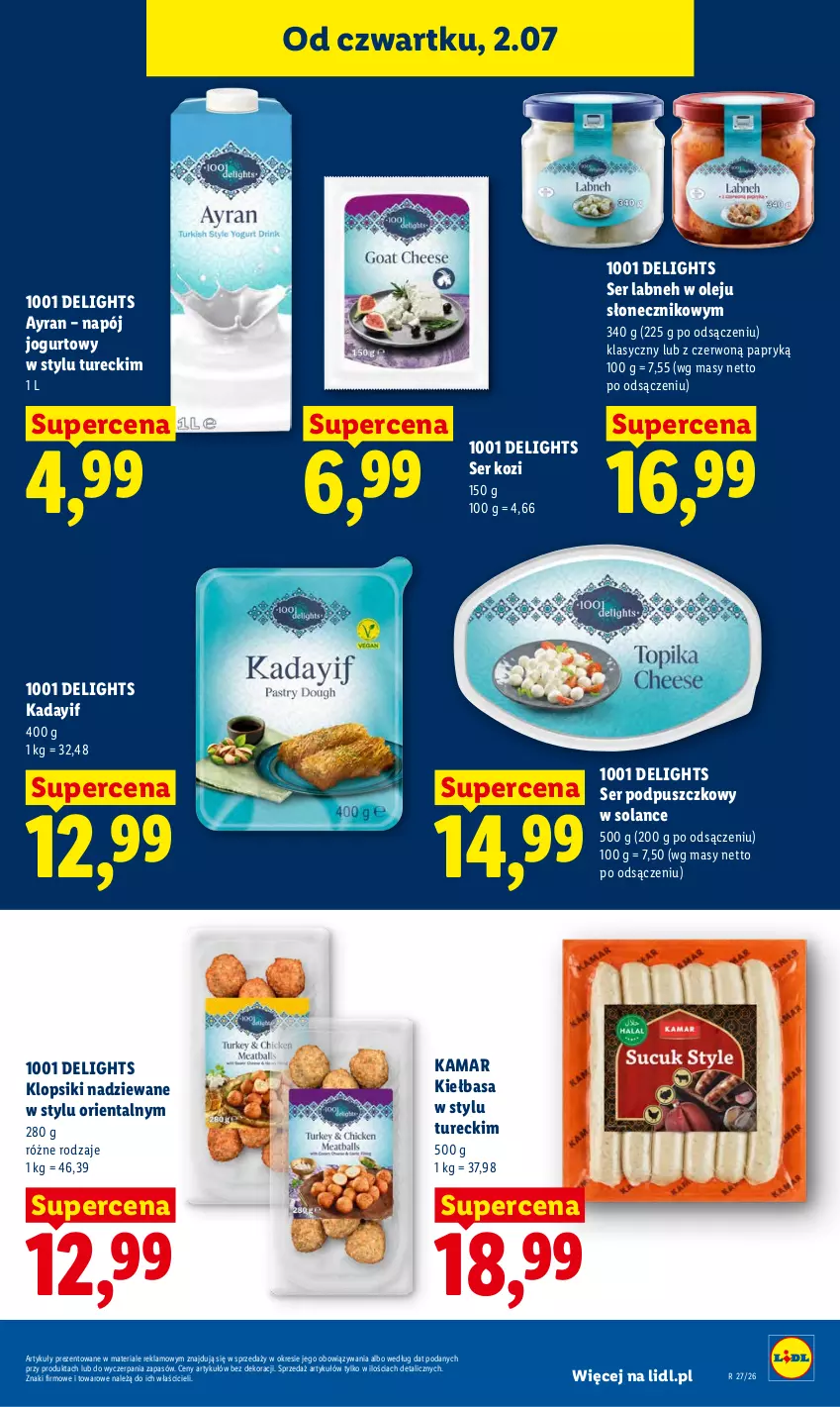 Gazetka promocyjna Lidl - Gazetka ważna od 2.07 do 4.07 - ważna 02.07 do 04.07.2026 - strona 73 - produkty: Jogurt, Kiełbasa, Klopsiki, Napój, Napój jogurtowy, Olej, Ser, Ser kozi, Solan